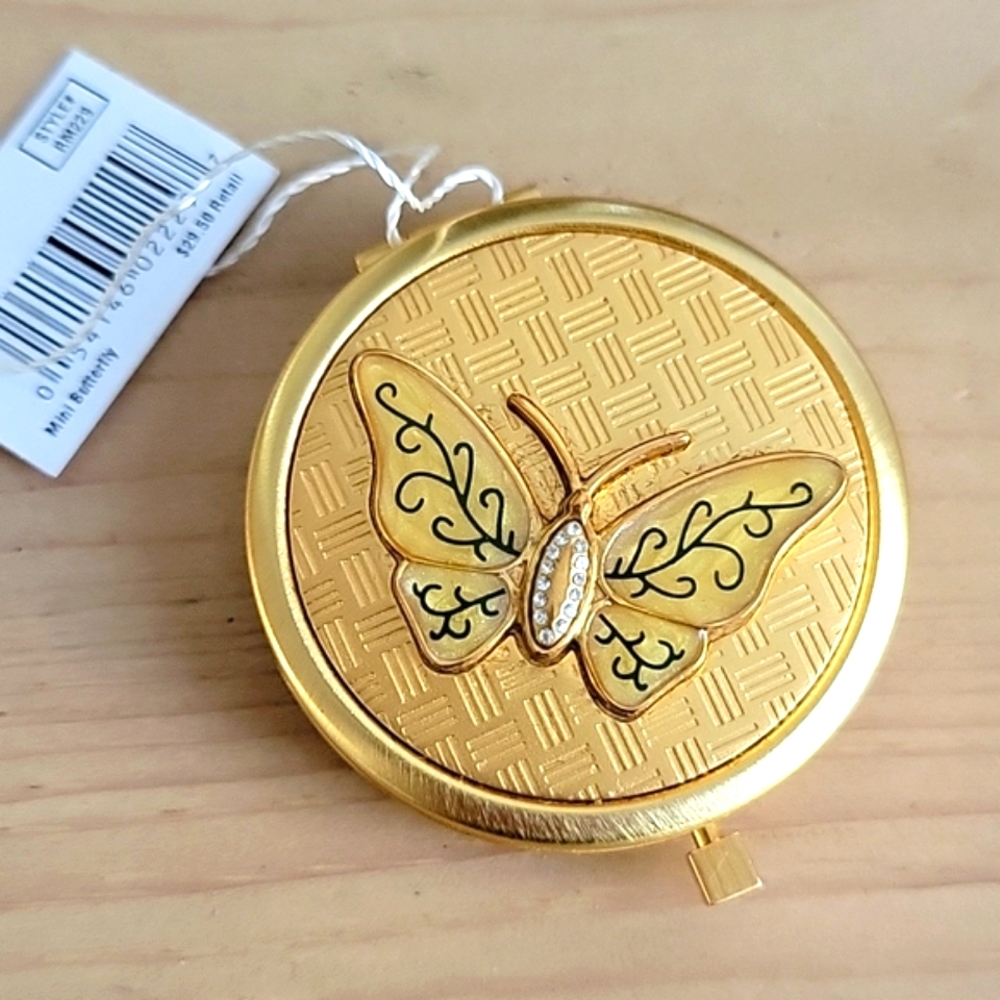 Butterfly Double-Sided Compact Pocket Mirror